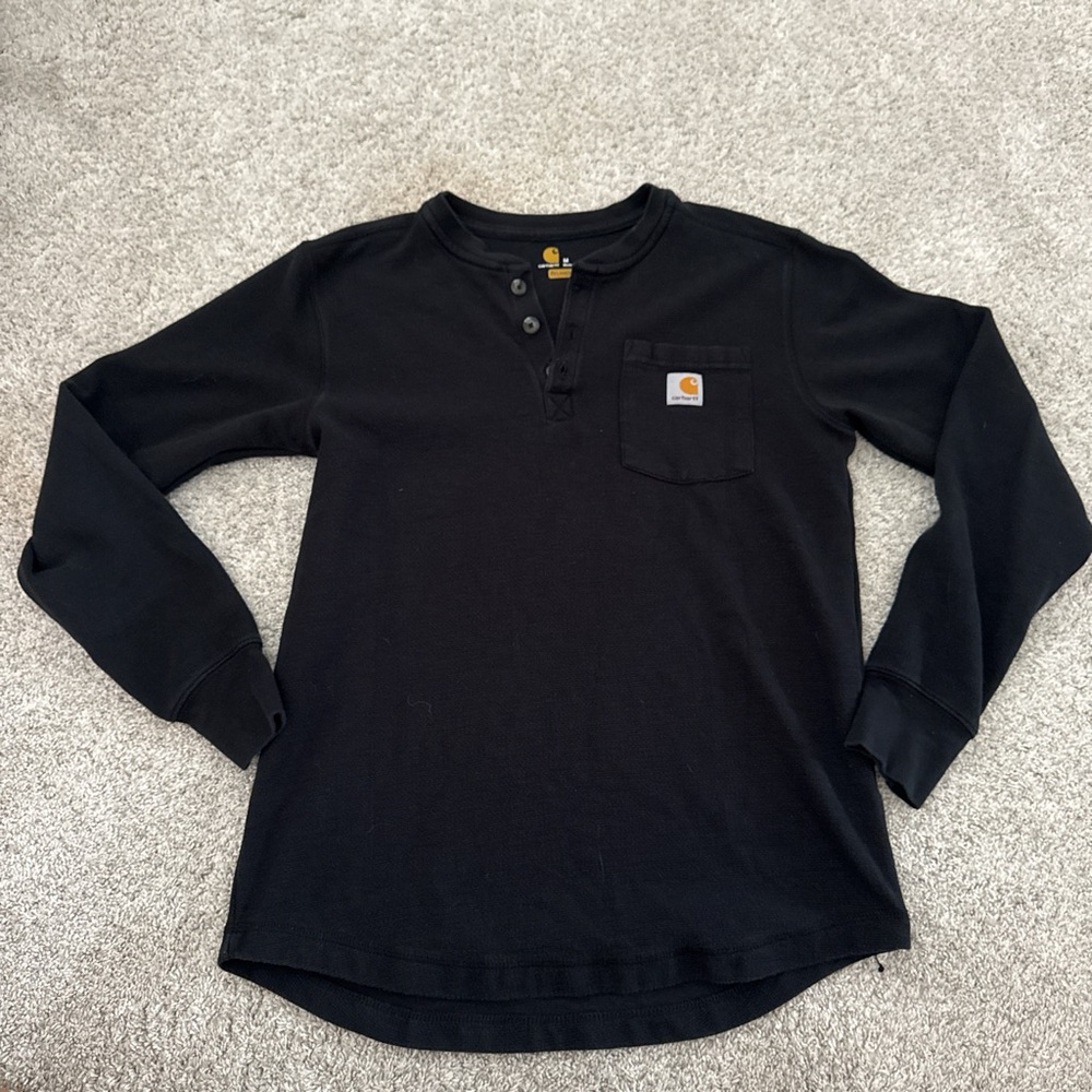 Carhartt Black Long Sleeve Tee Durable Workwear